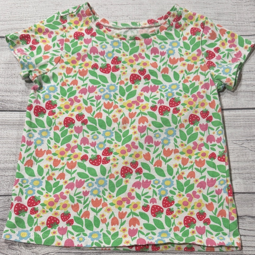 Garanimals Toddler Girls Floral & Strawberry Tee